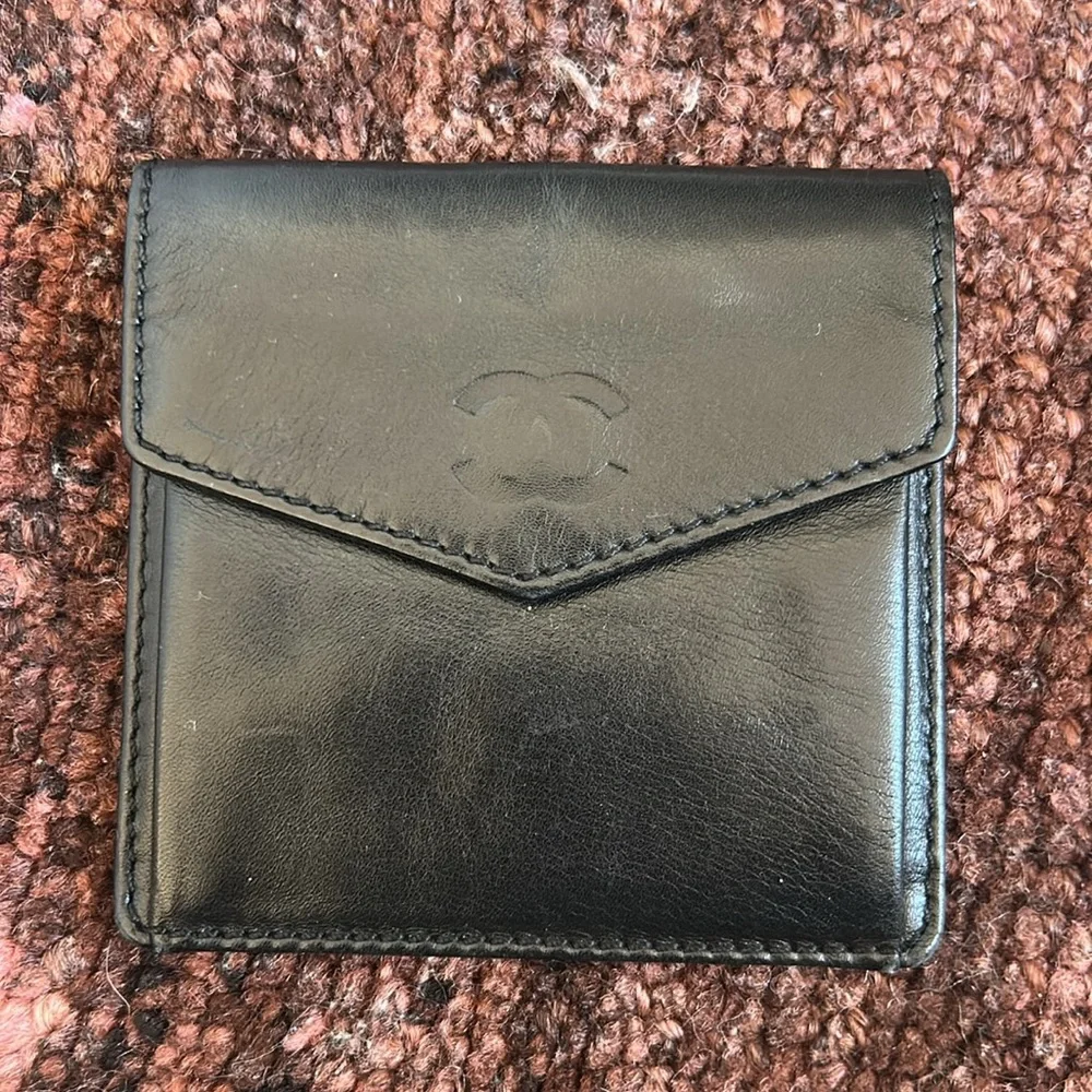Chanel Vintage Leather Black Small Wallet